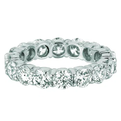Pre-owned Morris 4.80 Carat Natural Diamond Eternity Band Ring Si 18k White Gold 16 Stones
