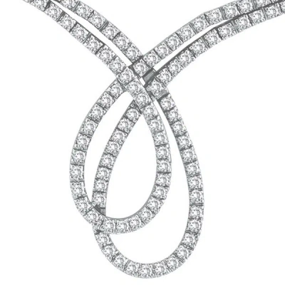 Pre-owned Morris 5.40 Carat Natural Diamond Necklace 14k White Gold