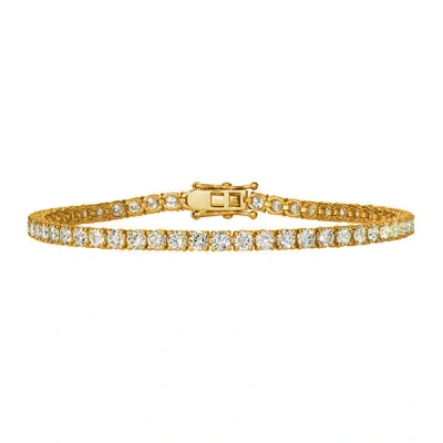 Pre-owned Morris 7.00 Carat Natural Diamond Tennis Bracelet Si 14k Yellow Gold 7''