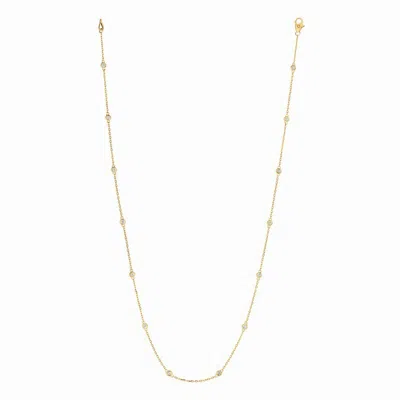 Pre-owned Morris &amp; David 0.75 Carat Diamond By The Yard Necklace Si 14k Yellow Gold 14 Stones 20 Inch