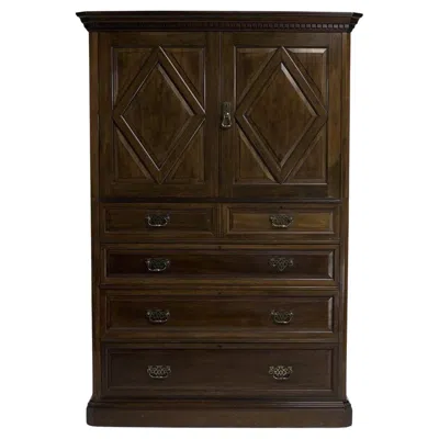 Pre-owned Morris & Co. An Aesthetic Movement Walnut Tallboy With Internal Sliding Drawers. In Brown