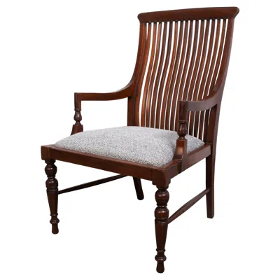 Pre-owned Morris & Co. Antique English  Arts And Crafts Mahogany Elbow Armchair C.1890 In Brown