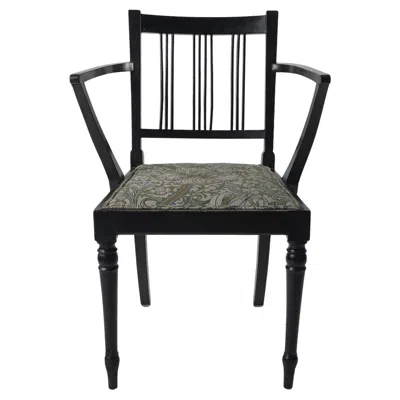 Pre-owned Morris & Co. Morris & Co Attributed. An Arts & Crafts Beech Armchair With Morris Fabric Seat. In Brown