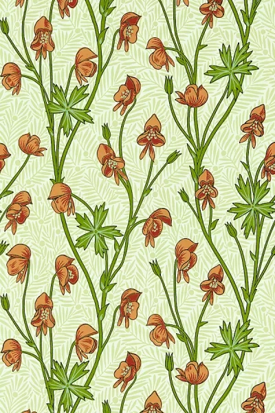 Morris & Co. Monkshood Wallpaper In Orange