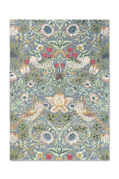 Morris & Co. Strawberry Thief Rug In Blue