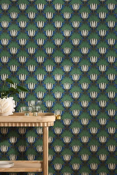 Morris & Co. Tulip & Bird Wallpaper In Green