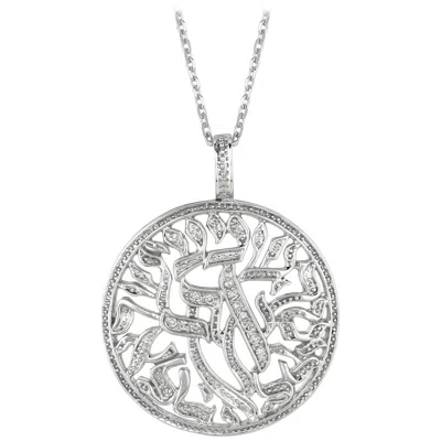 Pre-owned Morris & David 0.12 Carat Natural Diamond Necklace 14 Karat White Gold G-h Si