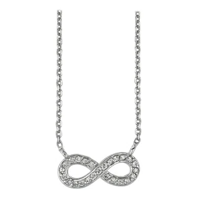 Pre-owned Morris & David 0.15 Carat Natural Diamond Infinity Necklace 14 Karat White Gold G Si