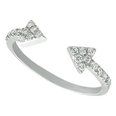 Pre-owned Morris & David 0.20 Carat Natural Diamond Arrow Ring G Si 14k White Gold