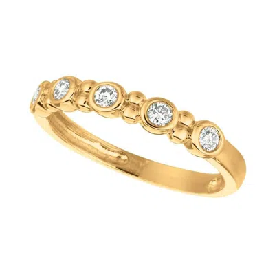 Pre-owned Morris & David 0.25 Carat 5 Stone Natural Diamond Bezel Set Ring Band G Si 14k Yellow Gold