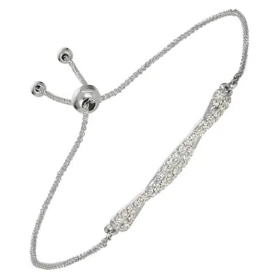 Pre-owned Morris & David 0.25 Carat Diamond Bolo Bracelet G Si 14k White Gold