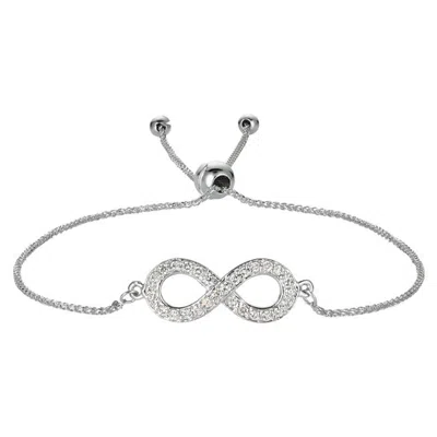 Pre-owned Morris & David 0.25 Carat Diamond Bolo Infinity Bracelet G Si 14 Karat White Gold Adjustable