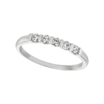 Pre-owned Morris & David 0.25 Carat Natural Diamond 5-stone Ring Band G Si 14 Karat White Gold