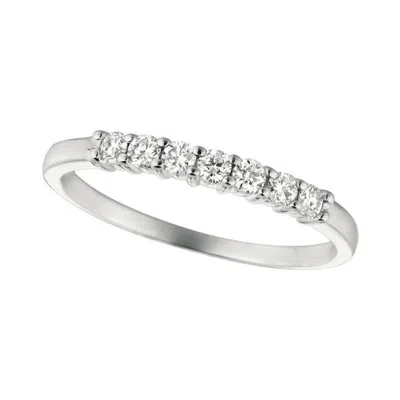 Pre-owned Morris & David 0.25 Carat Natural Diamond 7 Stone Ring Band G Si 14k White Gold