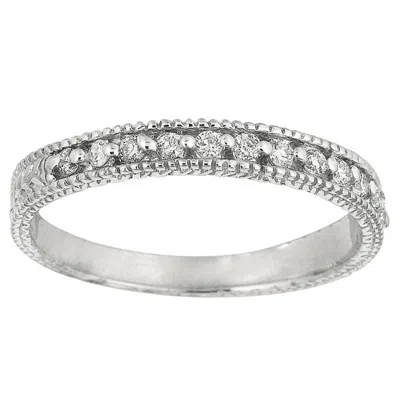 Pre-owned Morris & David 0.25 Carat Natural Diamond Band Ring G Si 14k White Gold