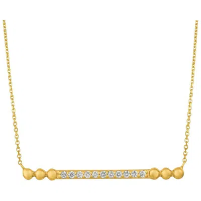 Pre-owned Morris & David 0.25 Carat Natural Diamond Bubble Bar Necklace 14 Karat Yellow Gold G Si