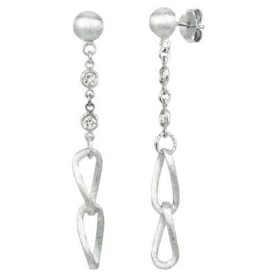 Pre-owned Morris & David 0.25 Carat Natural Diamond Chain Style Earrings G Si 14k White Gold
