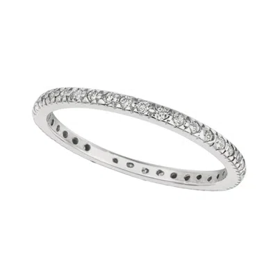 Pre-owned Morris & David 0.25 Carat Natural Diamond Eternity Ring Band G Si 14 Karat White Gold