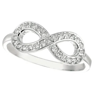 Pre-owned Morris & David 0.25 Carat Natural Diamond Infinity Ring Band G Si 14k White Gold