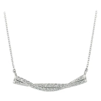Pre-owned Morris & David 0.25 Carat Natural Diamond Necklace 14 Karat White Gold G Si