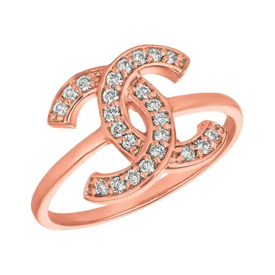 Pre-owned Morris & David 0.25 Carat Natural Diamond Pave Ring G Si 14 Karat Rose Gold In Red