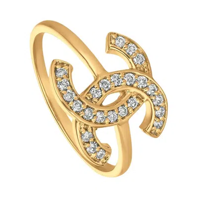 Pre-owned Morris & David 0.25 Carat Natural Diamond Pave Ring G Si 14 Karat Yellow Gold
