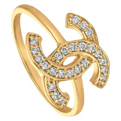 Pre-owned Morris & David 0.25 Carat Natural Diamond Pave Ring G Si 14 Karat Yellow Gold