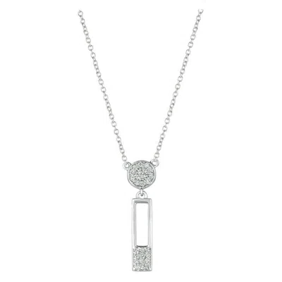 Pre-owned Morris & David 0.25 Carat Natural Diamond Safety Pin Necklace 14 Karat White Gold G Si