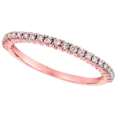 Pre-owned Morris & David 0.25 Carat Natural Diamond Stackable Ring G Si 14 Karat Rose Gold In Red
