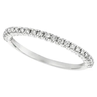 Pre-owned Morris & David 0.25 Carat Natural Diamond Stackable Ring G Si 14 Karat White Gold