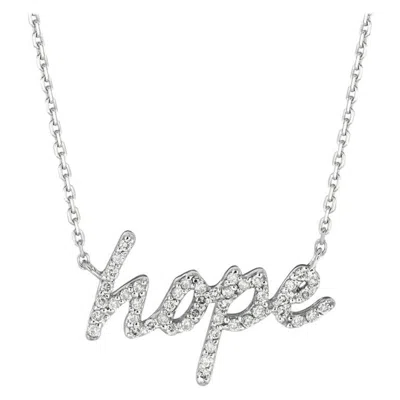 Pre-owned Morris & David 0.26 Carat Natural Diamond Hope Necklace Pendant 14 Karat White Gold G Si