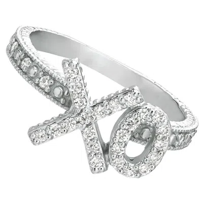 Pre-owned Morris & David 0.30 Carat Natural Diamond Xo Ring G Si 14 Karat White Gold