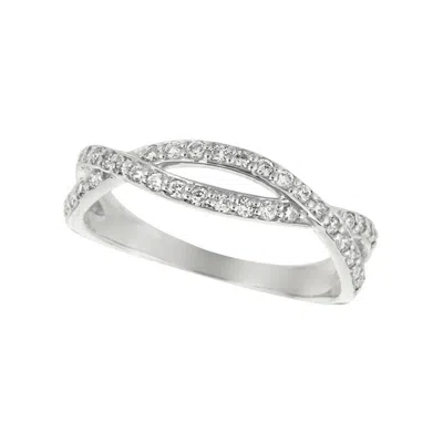 Pre-owned Morris & David 0.32 Carat Natural Diamond Pave Ring G Si 14 Karat White Gold
