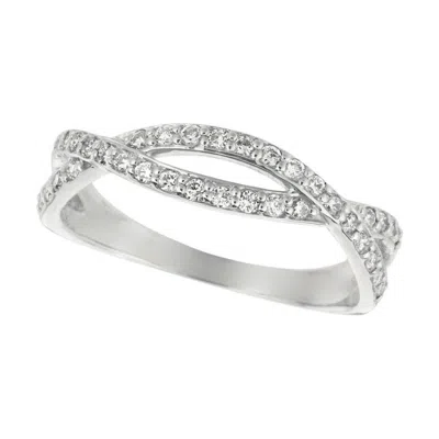 Pre-owned Morris & David 0.32 Carat Natural Diamond Pave Ring G Si 14 Karat White Gold