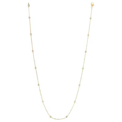 Pre-owned Morris & David 0.33 Carat Diamond By The Yard Necklace G Si 14 Karat Yellow Gold 14 Stones