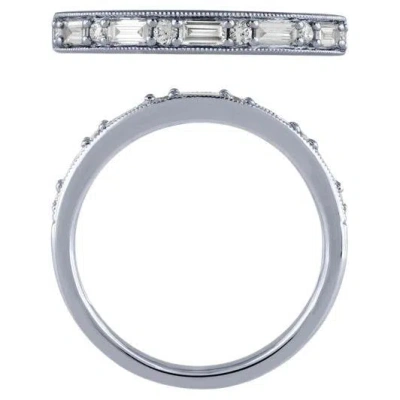 Pre-owned Morris & David 0.33 Carat Natural Diamond Ring Band G-h Si 14k White Gold