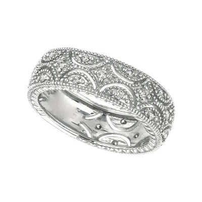 Pre-owned Morris & David 0.34 Carat Natural Diamond Eternity Ring Band G-h Si 14k W Gold In Multi