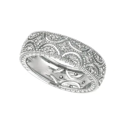 Pre-owned Morris & David 0.34 Carat Natural Diamond Eternity Ring Band G-h Si 14k W Gold In Multi