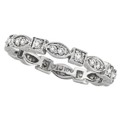 Pre-owned Morris & David 0.35 Carat Natural Diamond Stackable Stack Band Ring G Si 14 Karat White Gold