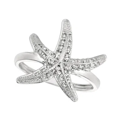 Pre-owned Morris & David 0.35 Carat Natural Diamond Starfish Ring Band G Si 14 Karat White Gold