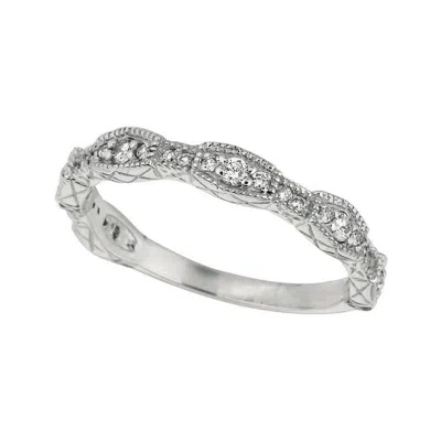 Pre-owned Morris & David 0.38 Carat 5 Stone Natural Diamond Stackable Guard Ring G Si 14k White Gold