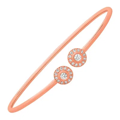 Pre-owned Morris & David 0.40 Carat Natural Diamond Bangle Bracelet G Si 14 Karat Rose Gold In Red