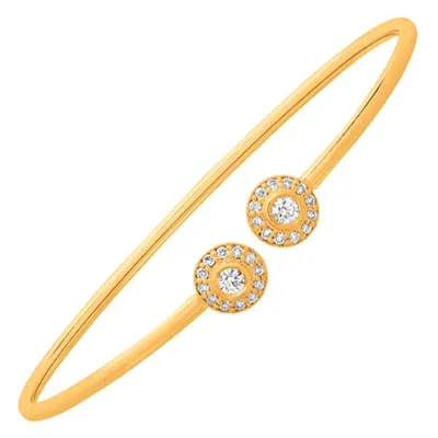 Pre-owned Morris & David 0.40 Carat Natural Diamond Bangle Bracelet G Si 14 Karat Yellow Gold