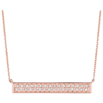 Pre-owned Morris & David 0.40 Carat Natural Diamond Bar Necklace 14 Karat Rose Gold G Si Chain In Red