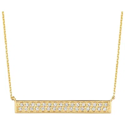 Pre-owned Morris & David 0.40 Carat Natural Diamond Bar Necklace 14 Karat Yellow Gold G Si Chain