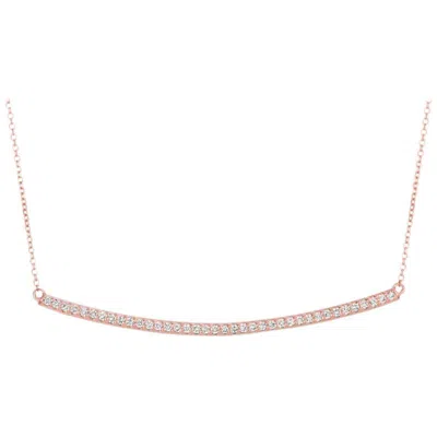 Pre-owned Morris & David 0.40 Carat Natural Diamond Bar Pendant 14 Karat Rose Gold G Si Chain In Red