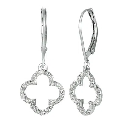 Pre-owned Morris & David 0.40 Carat Natural Diamond Clover Earrings G Si 14k White Gold