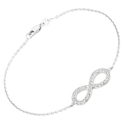 Pre-owned Morris & David 0.40 Carat Natural Diamond Infinity Bracelet G Si 14 Karat White Gold