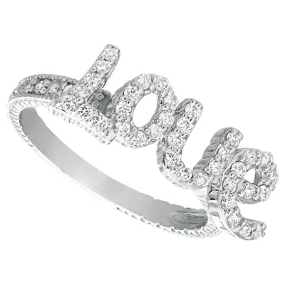 Pre-owned Morris & David 0.40 Carat Natural Diamond Love Ring G Si 14 Karat White Gold