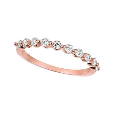 Pre-owned Morris & David 0.40 Carat Natural Diamond Ring G Si 14 Karat Rose Gold 10 Stones In Red